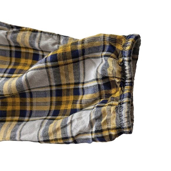 Arizona Jeans Wrap Shirt Top Womens Small Plaid Grey Yellow Blue New - Picture 6 of 10